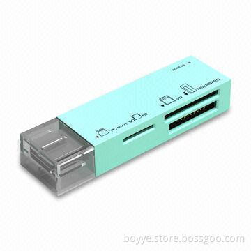 Multiple Memory Card Reader with USB 2.0, High Speed, Cute, Fashionable Chassis and Portable